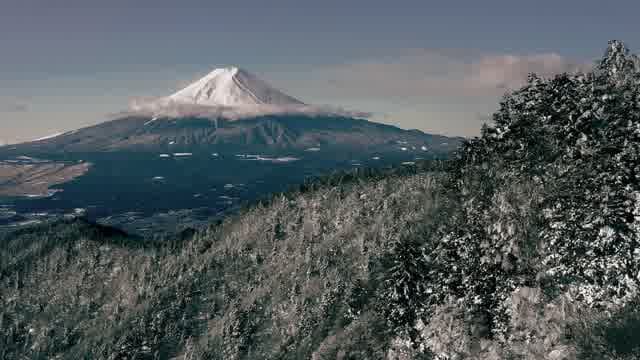 Mountains Mount Fuji Volcano Winter