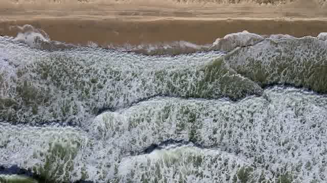 Beach Ocean Waves Water Sand Aerial